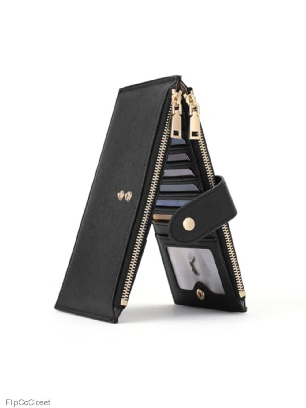 Slim Bifold Cross Grain Leather Wallet RFID Blocking Card Holder